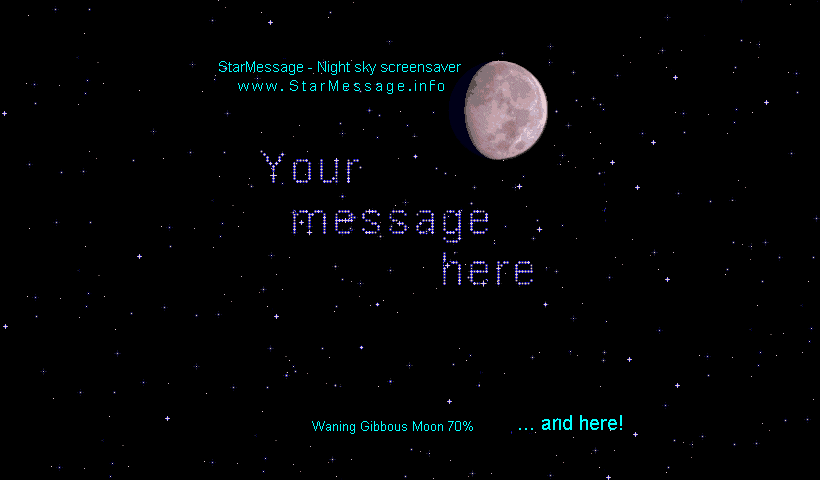 StarMessage moon phases screensaver MAC Screenshot