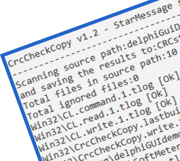 Check files by CRC comparison