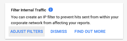Google Analytics reminder to exclude own traffic.