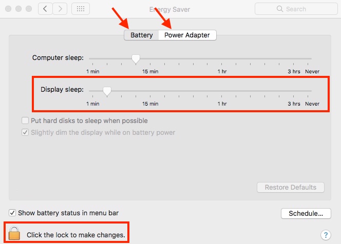 MacOS monitor, system power off settings and delay