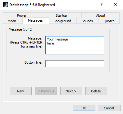 Windows screensaver messages
