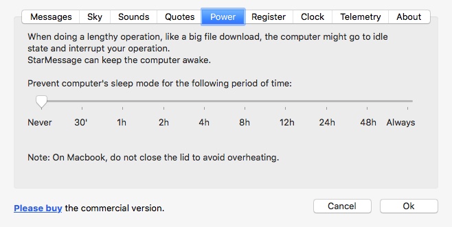 MACOS Screen saver power options to keep MAC awake.