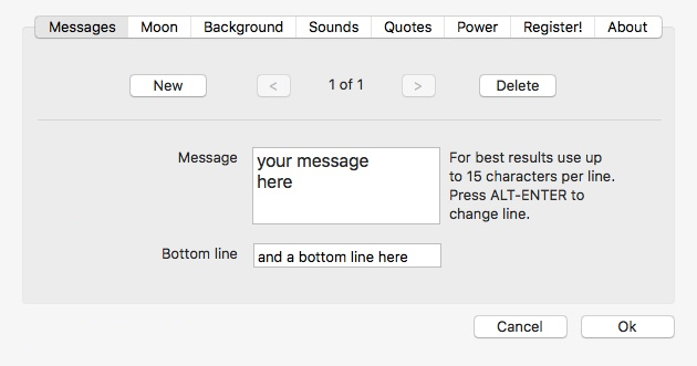 Messages MacOS screensaver tab